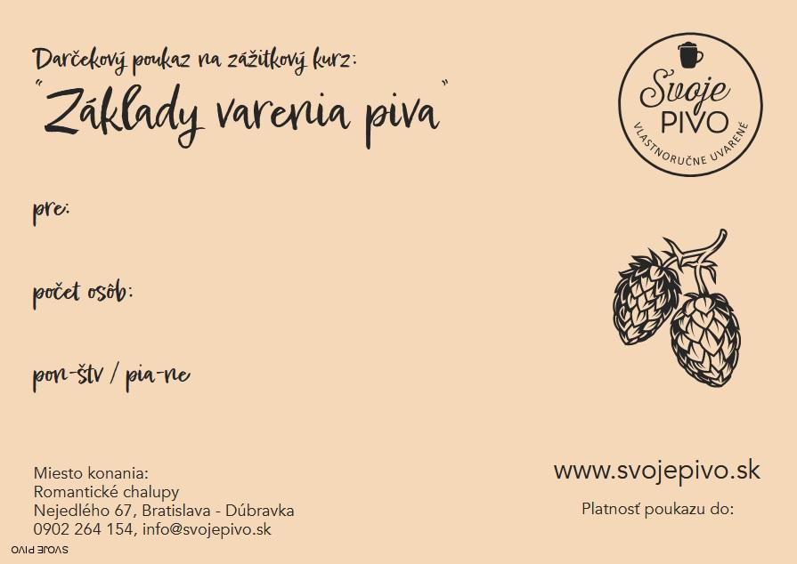 Zážitkový kurz "základy varenia piva"